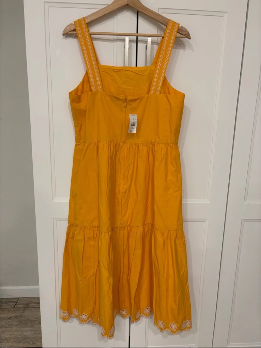 NWT J Crew Yellow Tiered Sundress with Embroidered Hem - Picture 5 of 6